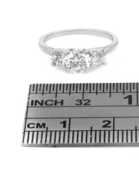 3 Stone Diamond Engagement Ring in White Gold
