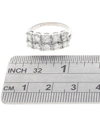 2 Row Diamond Ring in White Gold