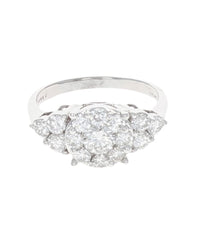 Round Diamond Halo Ring in White Gold