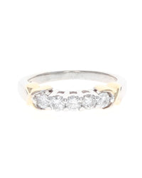 5 Stone Diamond Ring in White and Yellow Gold