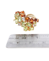 Peridot, Madeira Citrine and White Topaz Cluster Ring