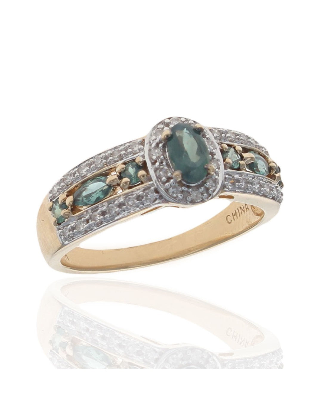Chrysoberyl and Diamond Halo Ring