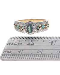 Chrysoberyl and Diamond Halo Ring