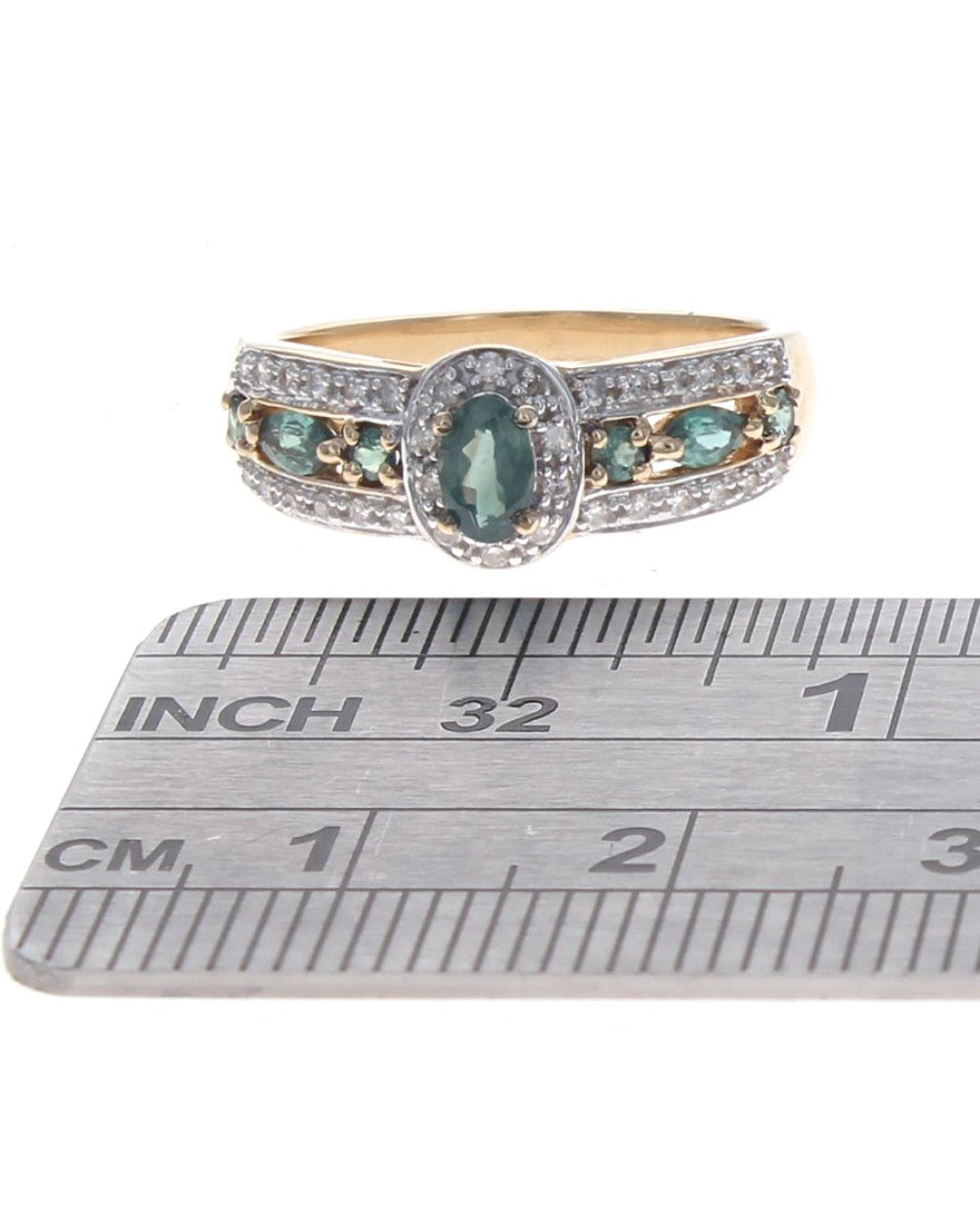 Chrysoberyl and Diamond Halo Ring