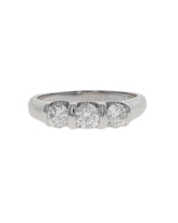 3 Stone Diamond Band in White Gold