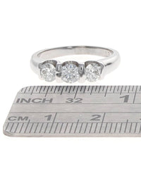 3 Stone Diamond Band in White Gold