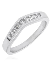 Diamond Chevron Ring in White Gold