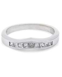 Diamond Chevron Ring in White Gold