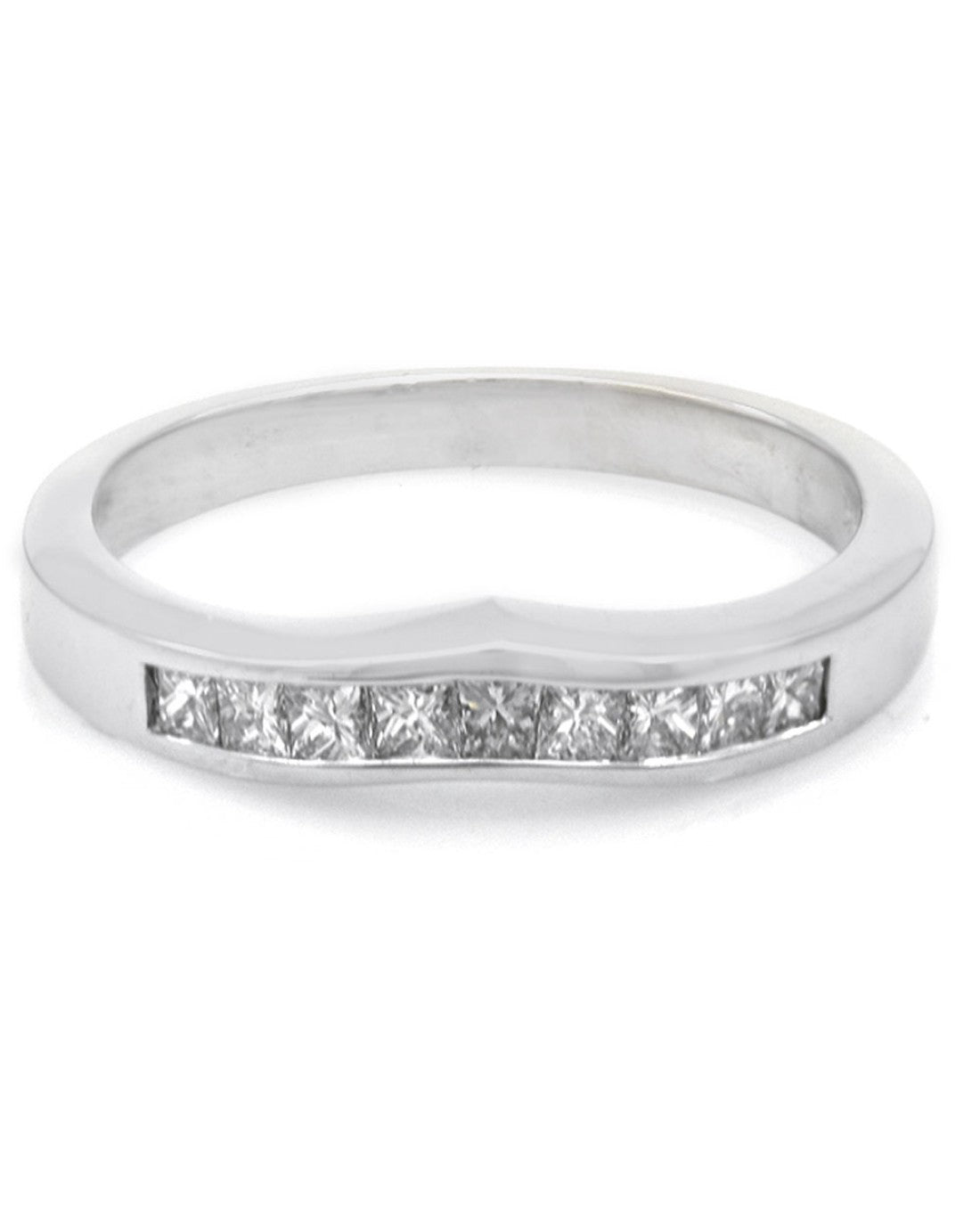 Diamond Chevron Ring in White Gold