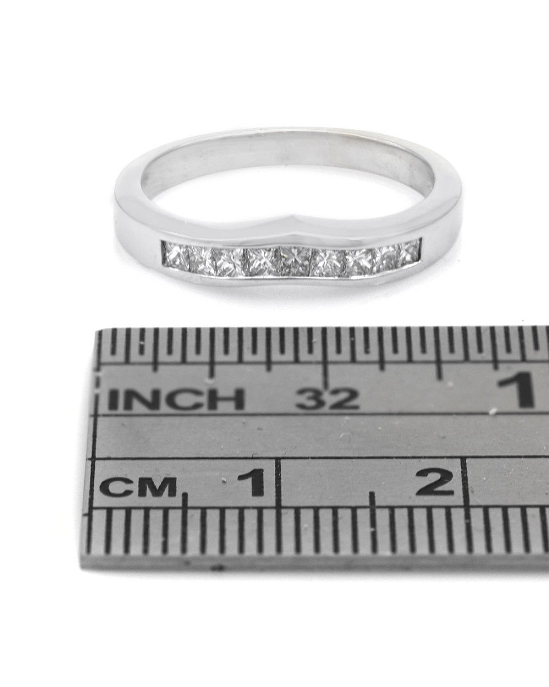 Diamond Chevron Ring in White Gold