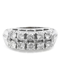 2 Row Diamond Ring in White Gold