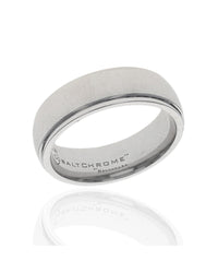 Gentlemen's Drop Edge Comfort Fit Band in White Cobalt