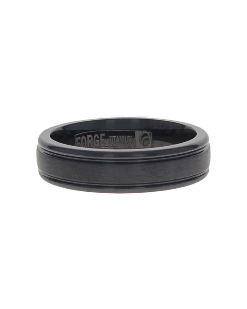 Gentlemen's Fluted Edge Comfort Fit Band in Black Titanium