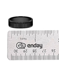 Gentlemen's Fluted Edge Comfort Fit Band in Black Cobalt