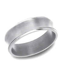 Gentlemen's Concave Center Comfort Fit Band in Tungsten