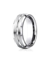 Gentlemen's Center Cut Beveled Edge Comfort Fit Band in Tungsten