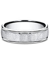 Gentlemen's Fluted Edge Comfort Fit Band in White Cobalt