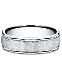 Gentlemen's Fluted Edge Comfort Fit Band in White Cobalt