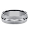 Gentlemen's Center Cut Comfort Fit Band in Grey Titanium