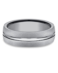 Gentlemen's Center Cut Comfort Fit Band in Grey Titanium