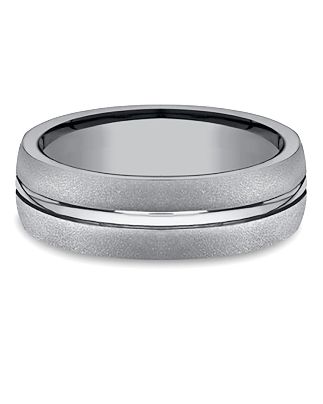 Gentlemen's Center Cut Comfort Fit Band in Grey Titanium
