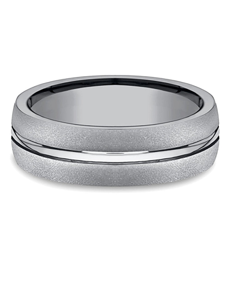 Gentlemen's Center Cut Comfort Fit Band in Grey Titanium