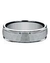 Gentlemen's Hammered Fluted Edge Comfort Fit Band in Grey Titanium