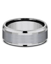 Gentlemen's Beveled Edge Comfort Fit Band in Grey Titanium