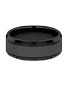 Gentlemen's Beveled Edge Comfort Fit Band in Black Titanium