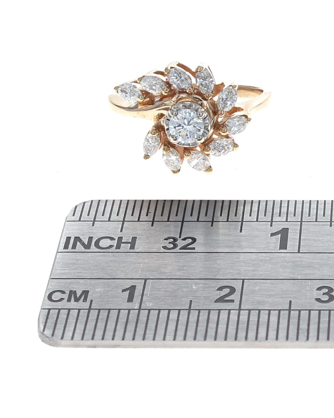 Round and Marquise Diamond Fashion Ring