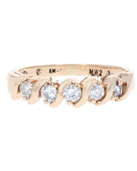 S Bar Diamond Ring in Gold