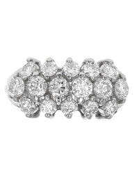 3 Row Diamond 0pen Shank Ring