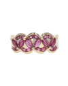 Marquise and Round Ruby Scalloped Ring