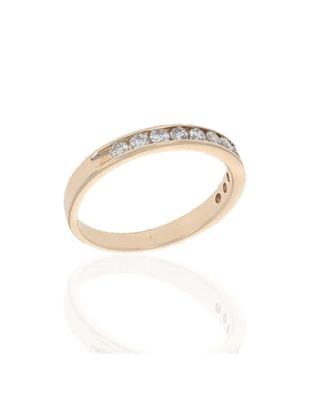 Round Diamond Band in Yellow Gold