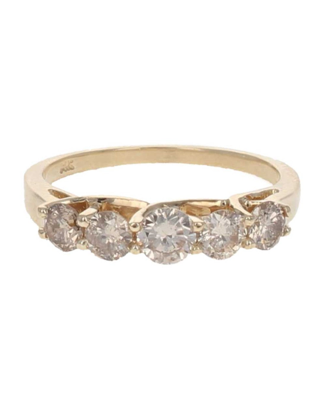 5 Stone Diamond Ring in Yellow Gold