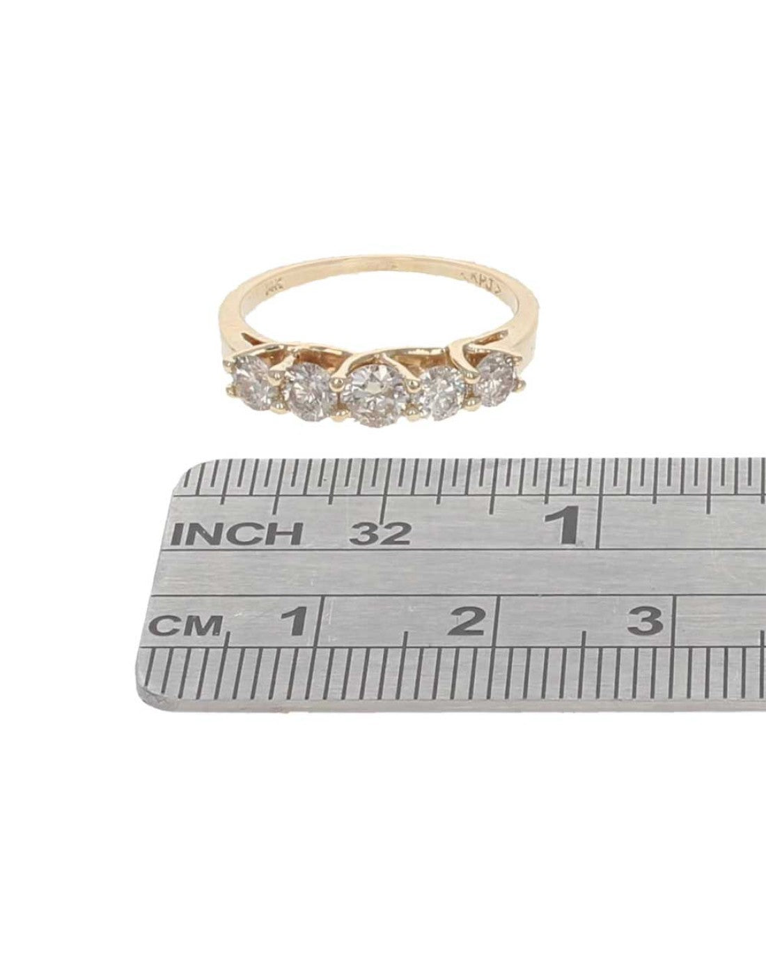 5 Stone Diamond Ring in Yellow Gold