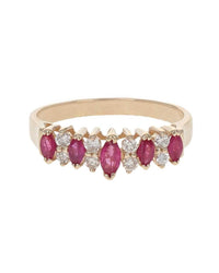 Alternating Ruby and Diamond Ring in Yellow Gold