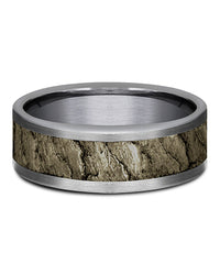 Gentlemen's Lava Rock Textured Comfort Fit Band in Grey Tantalum and Bronze