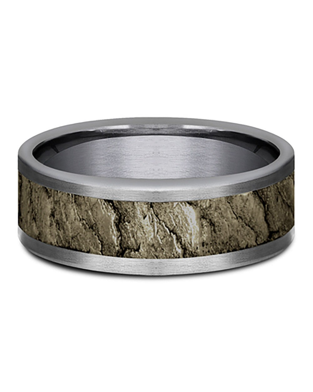 Gentlemen's Lava Rock Textured Comfort Fit Band in Grey Tantalum and Bronze