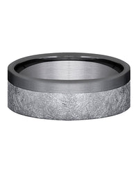 Gentlemen's Comfort Fit Band in Grey and Darkened Tantalum