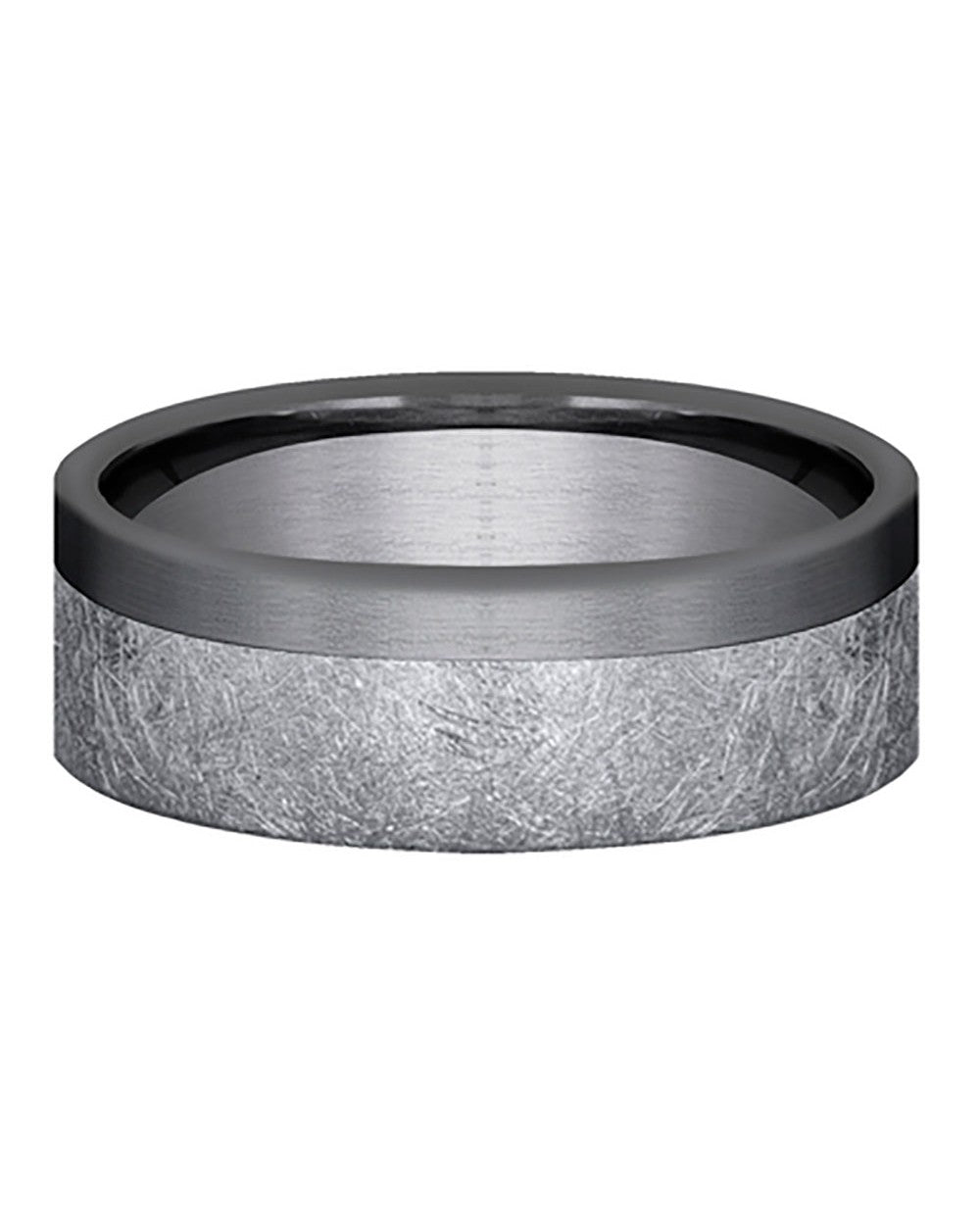 Gentlemen's Comfort Fit Band in Grey and Darkened Tantalum