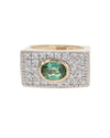 Green Tourmaline and Diamond Pave Ring