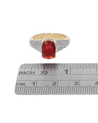 Mexican Fire Opal and Diamond Pave Ring