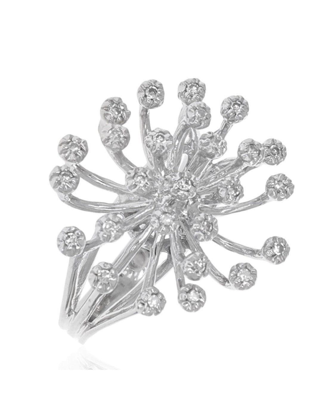 Diamond Cluster Spray Ring in White Gold