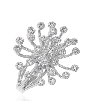 Diamond Cluster Spray Ring in White Gold
