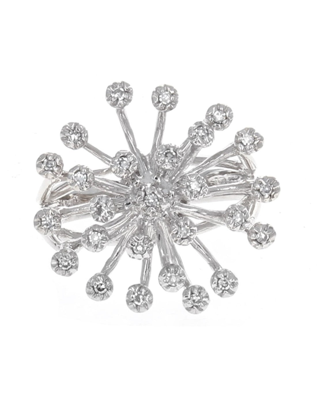 Diamond Cluster Spray Ring in White Gold