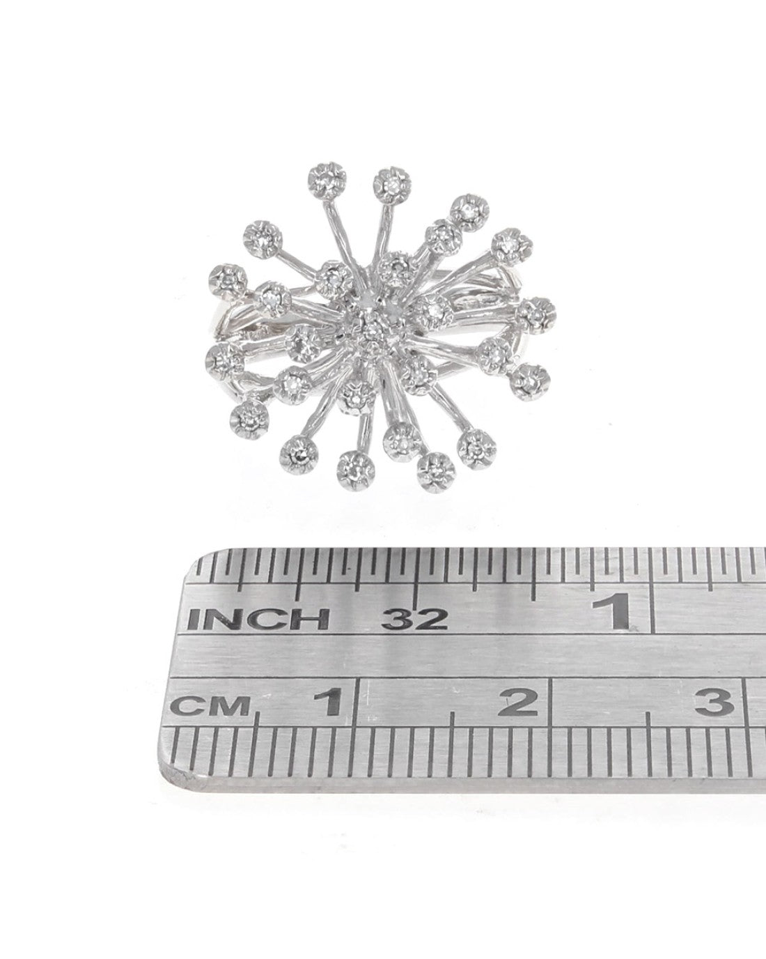 Diamond Cluster Spray Ring in White Gold