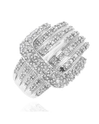 Effie 5 Row Diamond Buckle Ring