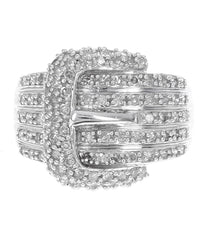 Effie 5 Row Diamond Buckle Ring