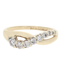 Diamond Crossover Ring in Yellow Gold